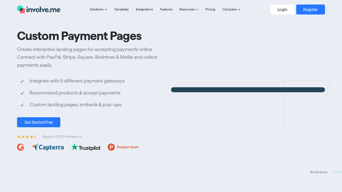 Payment Pages by involve.me Landing page