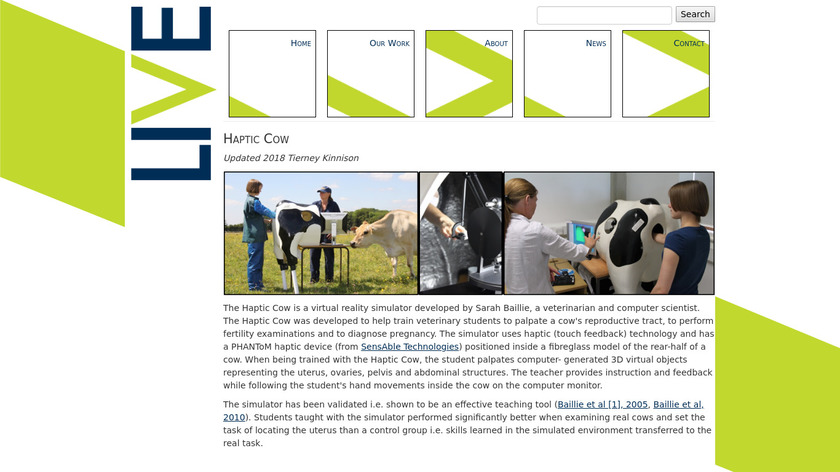 Haptic Cow & Horse Landing Page