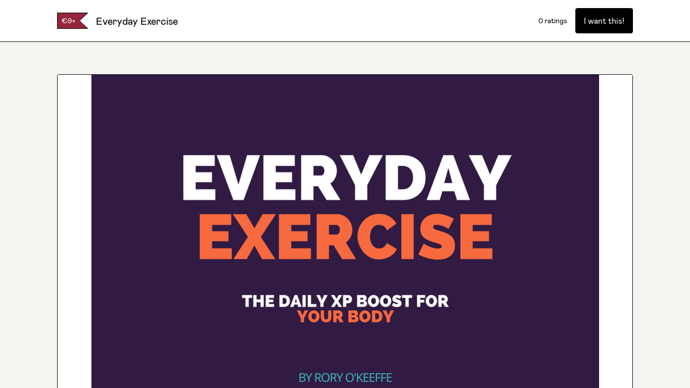 Everyday Exercise Landing page