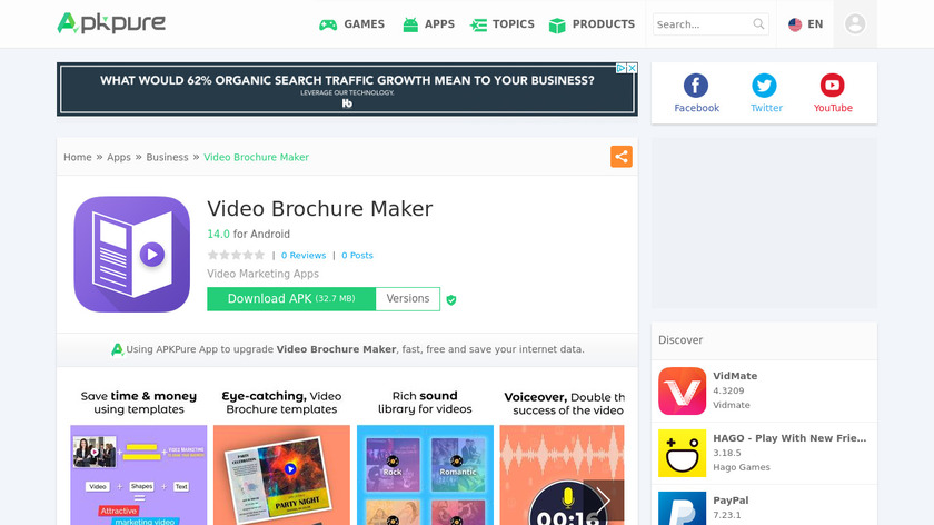 Video Brochure Maker Landing Page