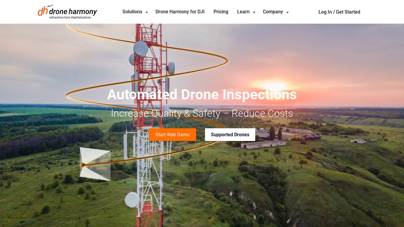 Drone Harmony Planner Landing page