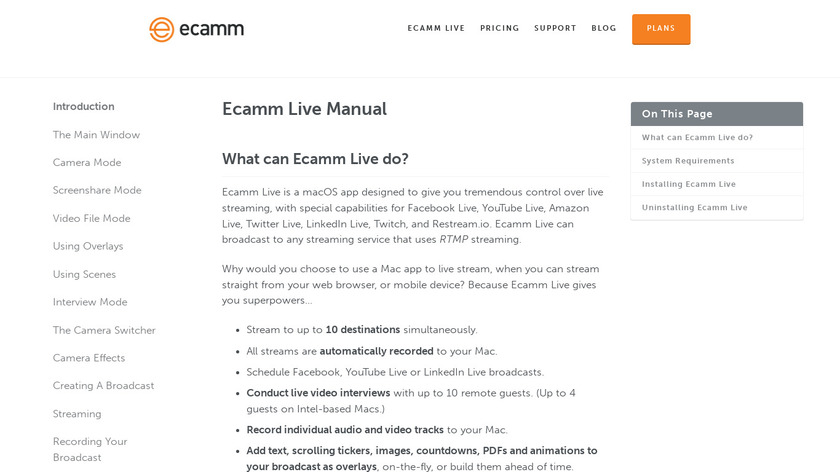 Ecamm Live Landing Page