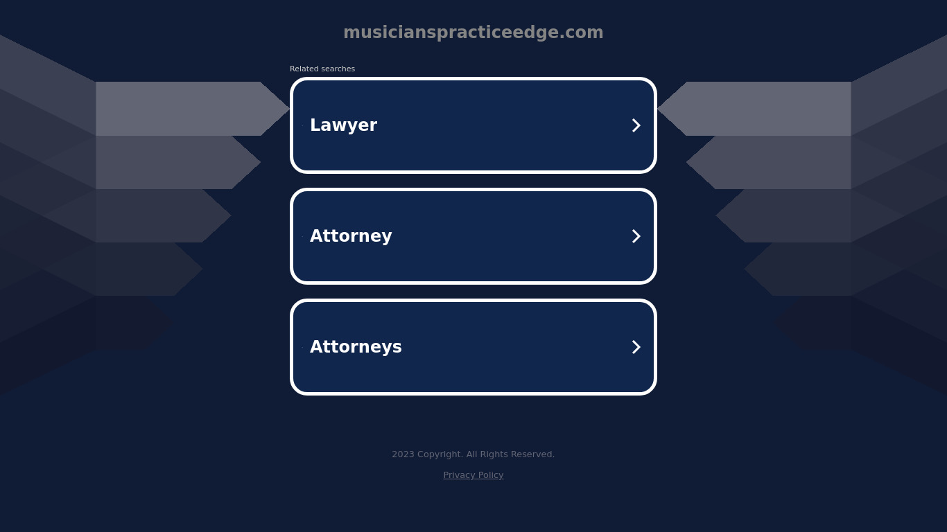 Musician's Practice Edge Landing page