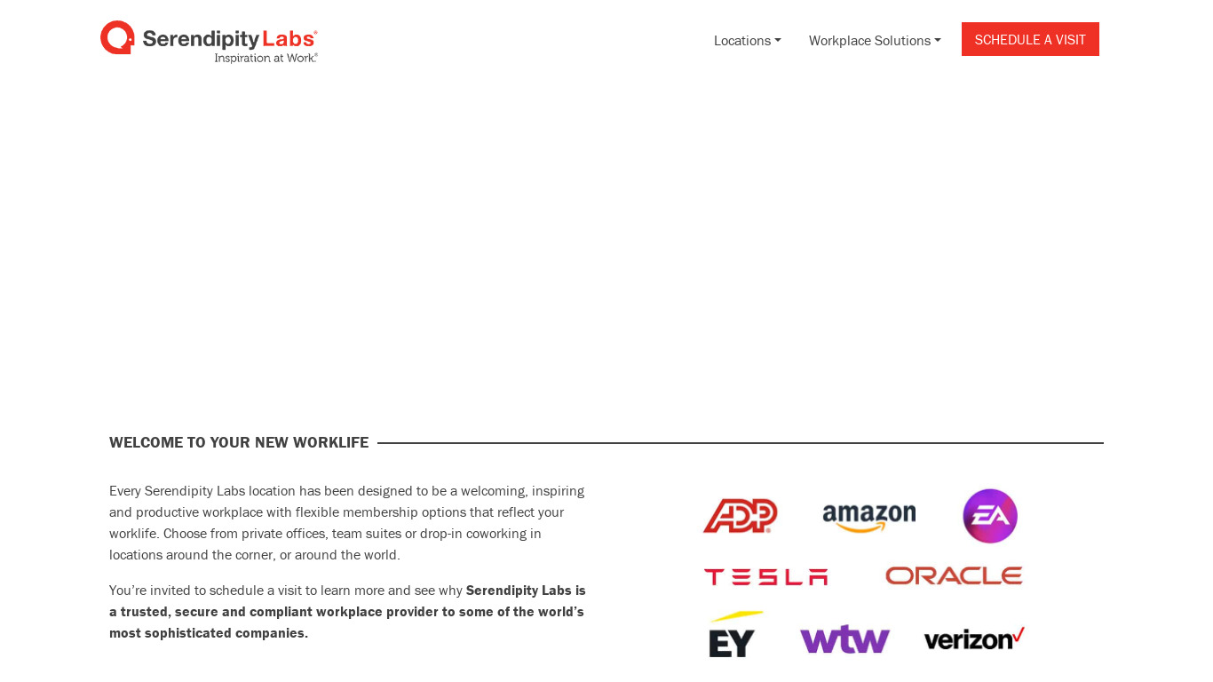 Serendipity Labs Landing page