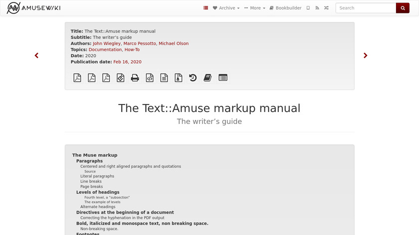 Text::Amuse Landing Page