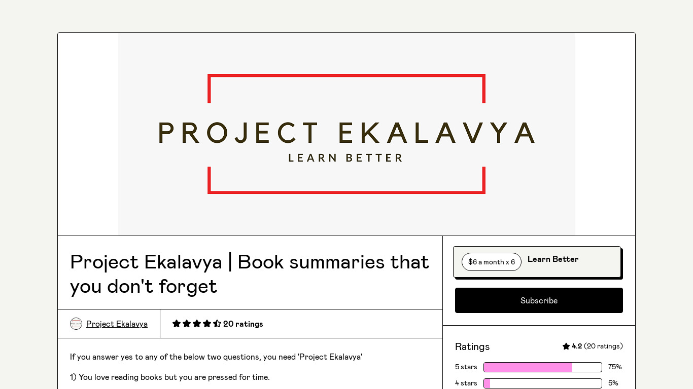 Project Ekalavya Landing page