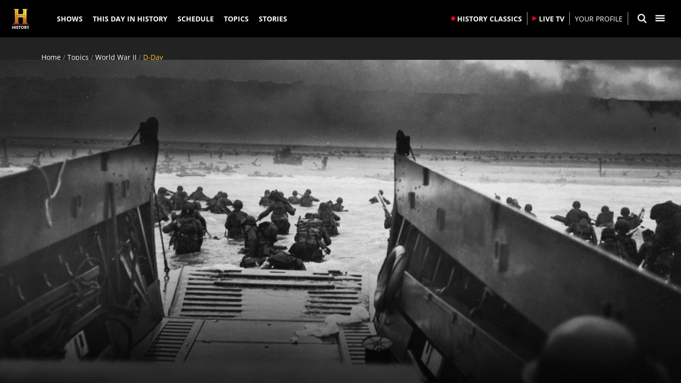 D-Day Landing page