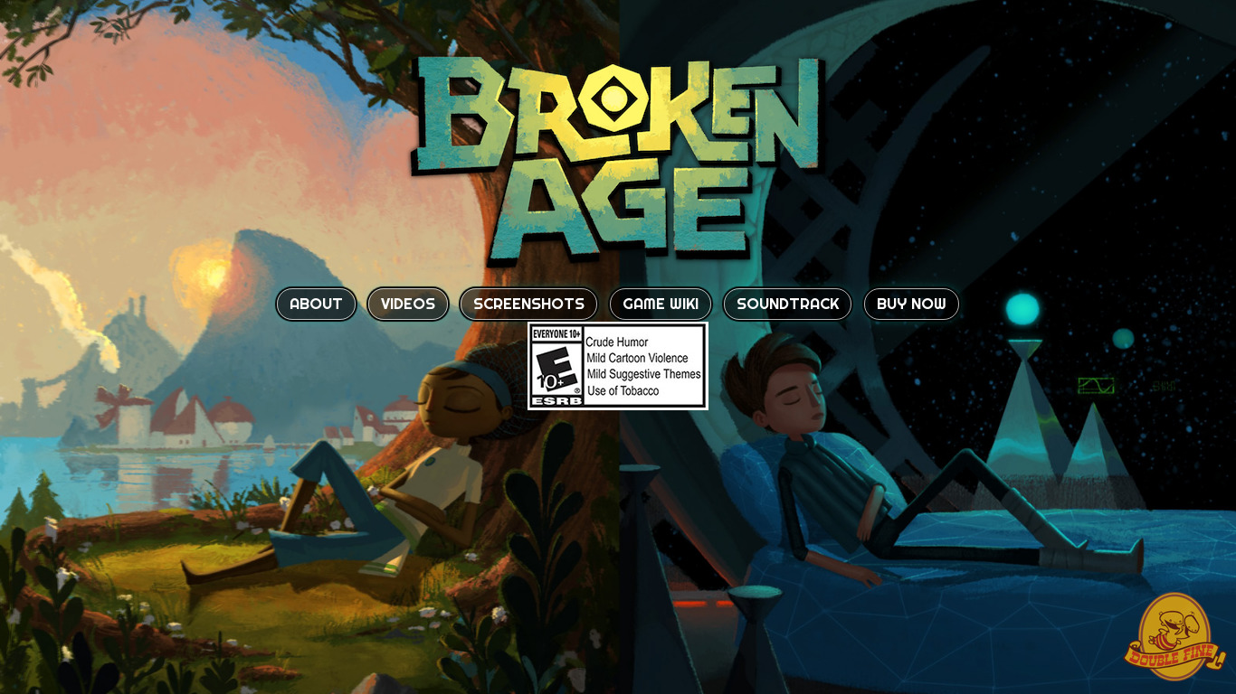 Broken Age Landing page
