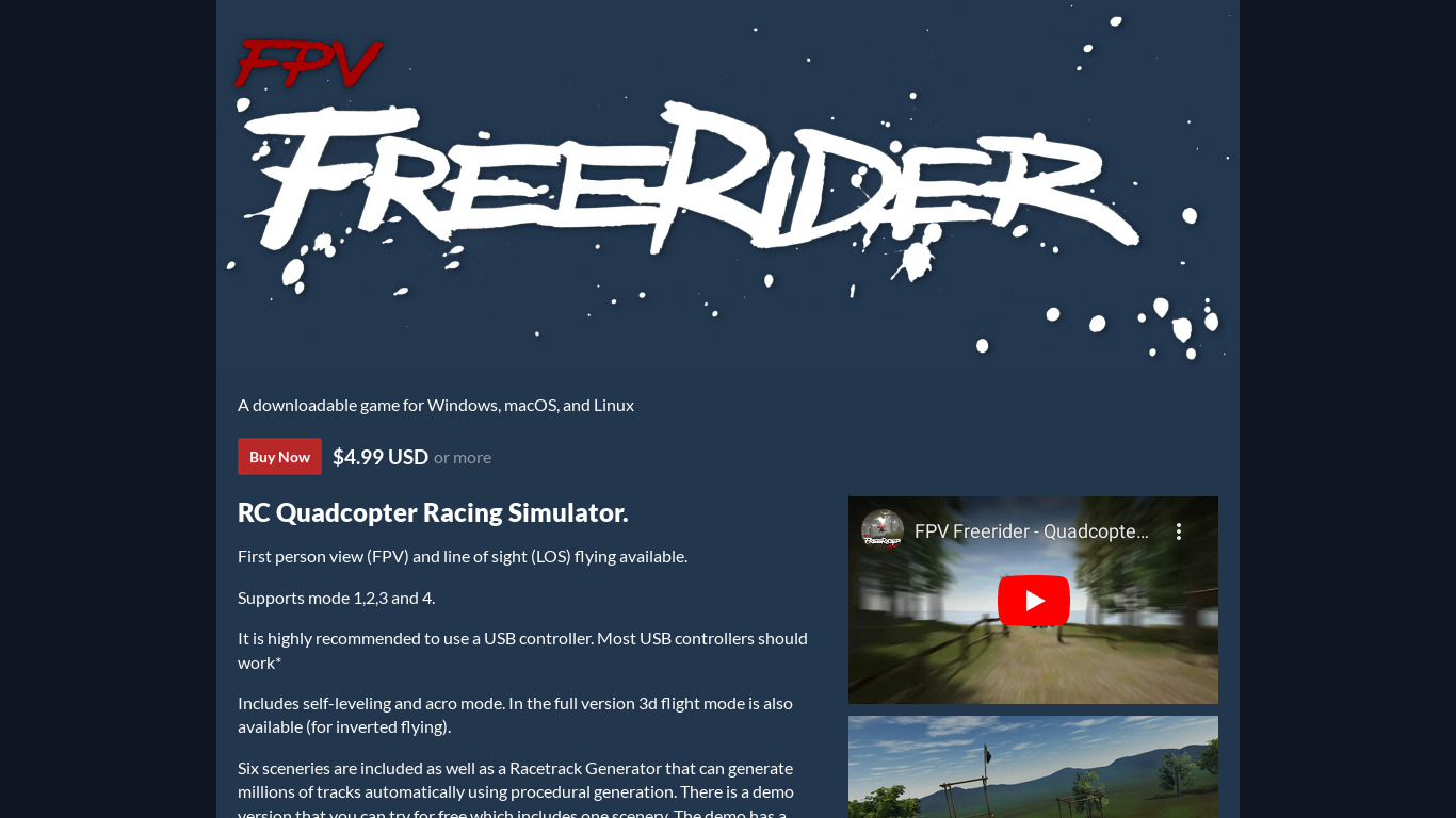 FPV Freerider Landing page