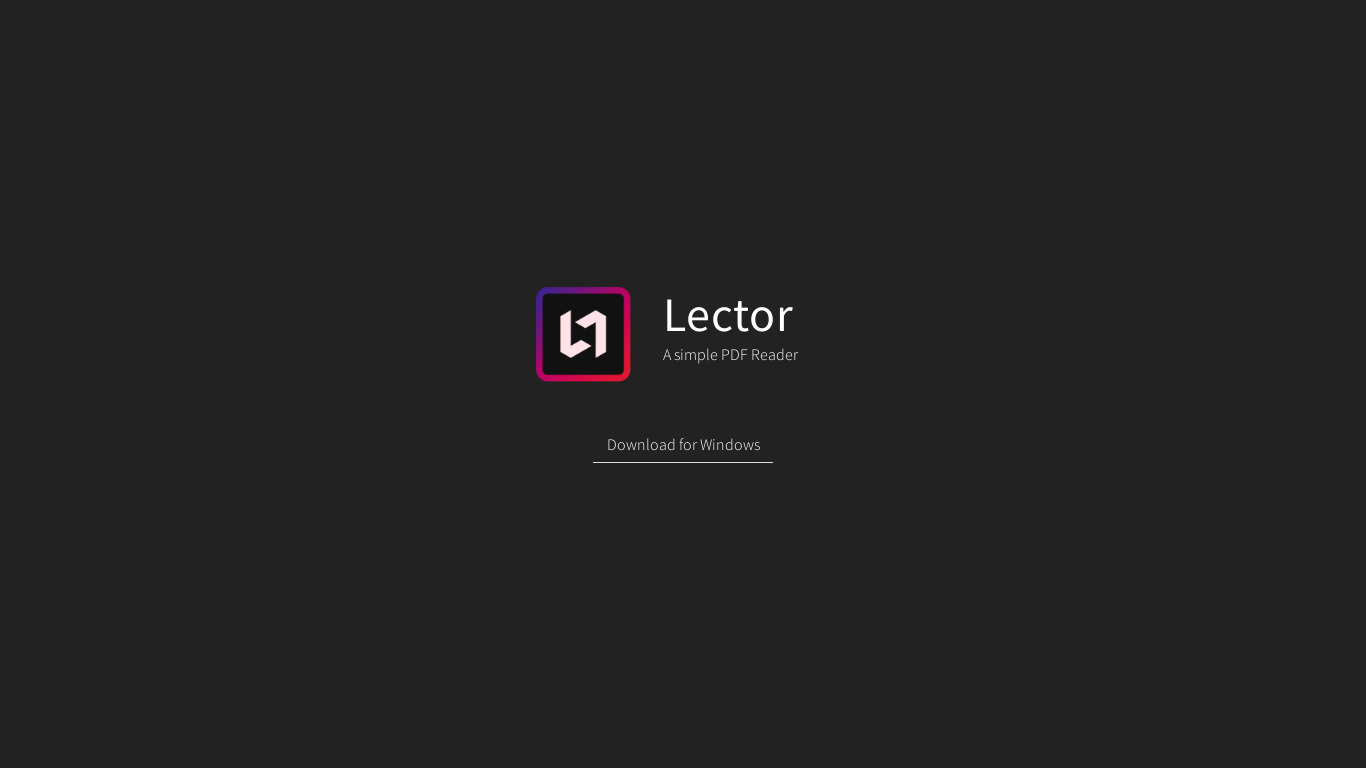 Lector - PDF Reader Landing page