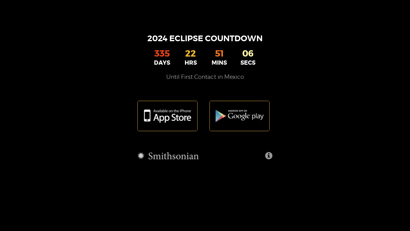 Eclipse Countdown 2017 Landing page
