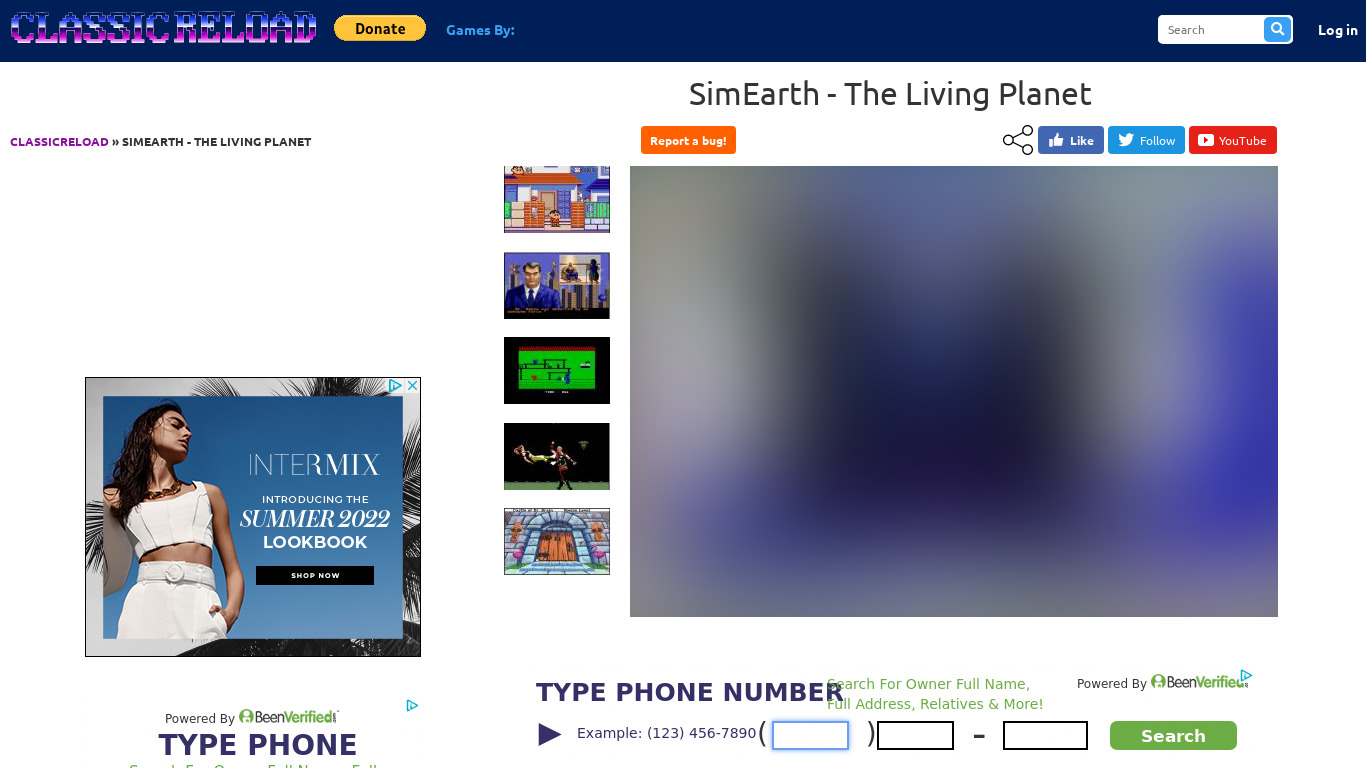 SimEarth: The Living Planet Landing page