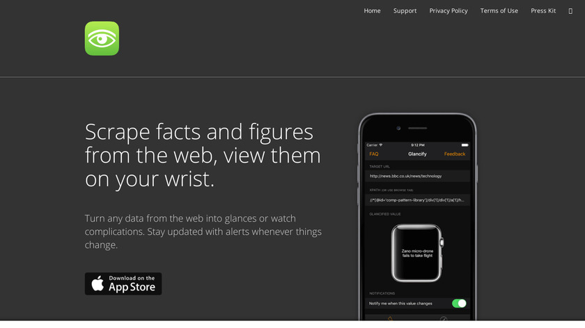 Glancify Landing Page