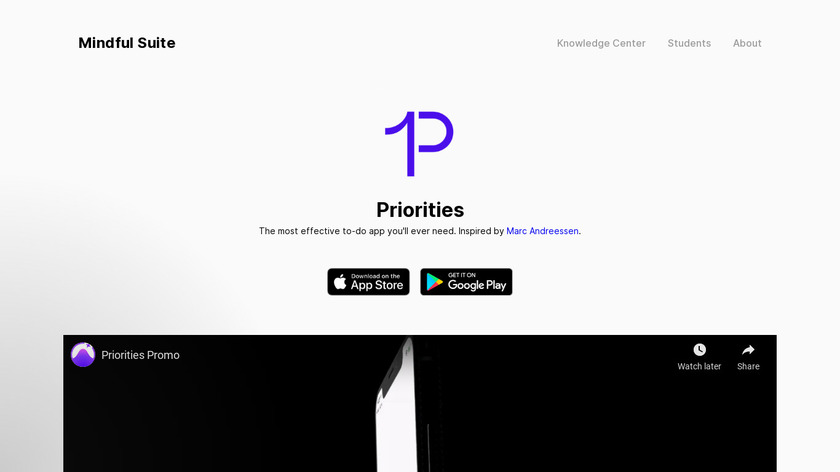Priorities Landing Page