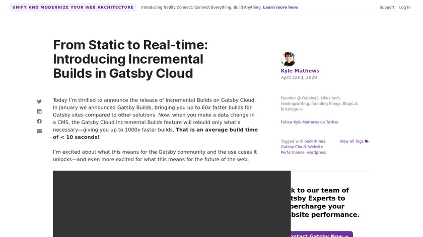 Incremental Builds in Gatsby Cloud Landing Page
