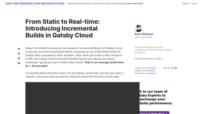 Incremental Builds in Gatsby Cloud screenshot