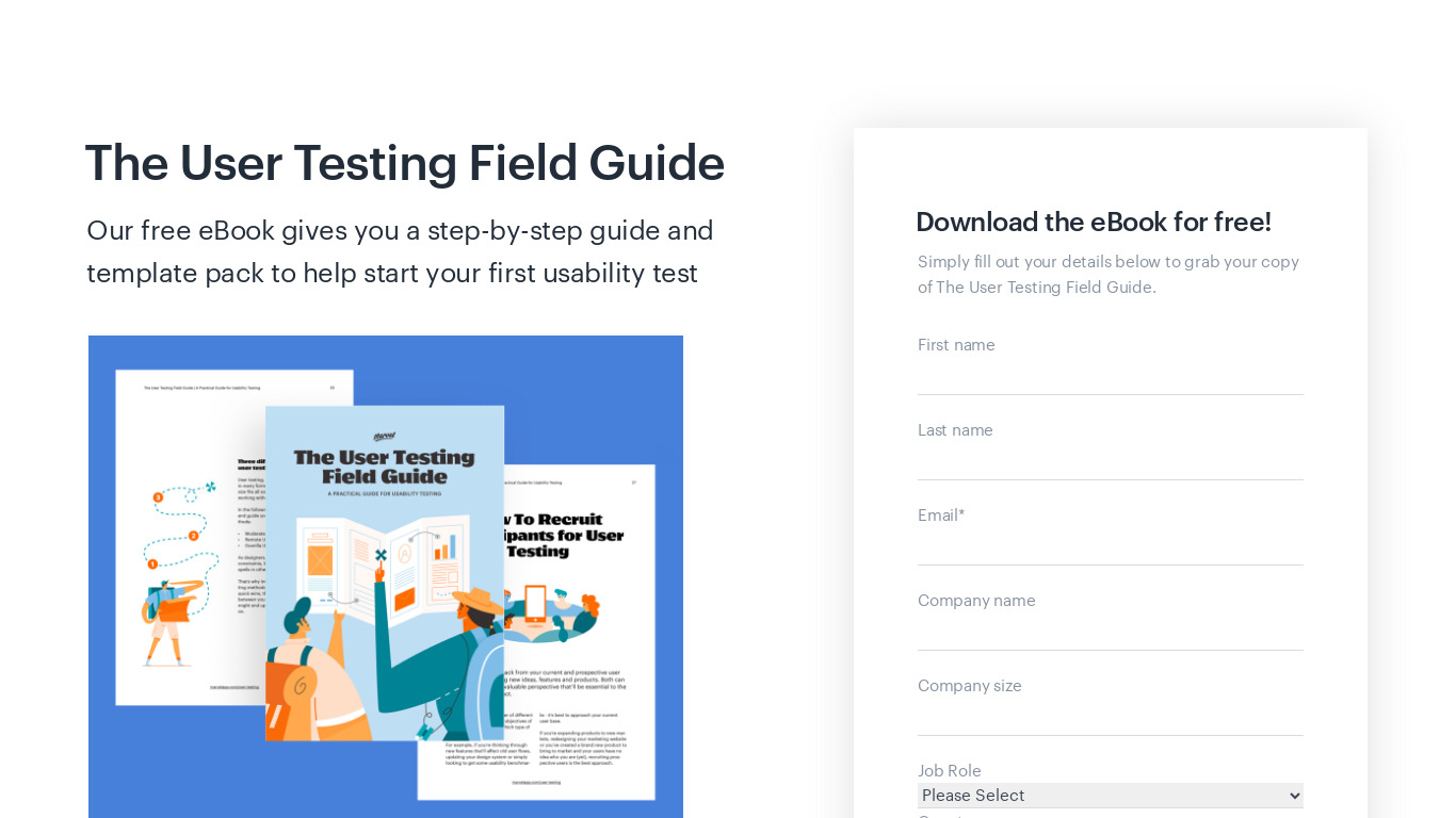 The User Testing Field Guide Landing page