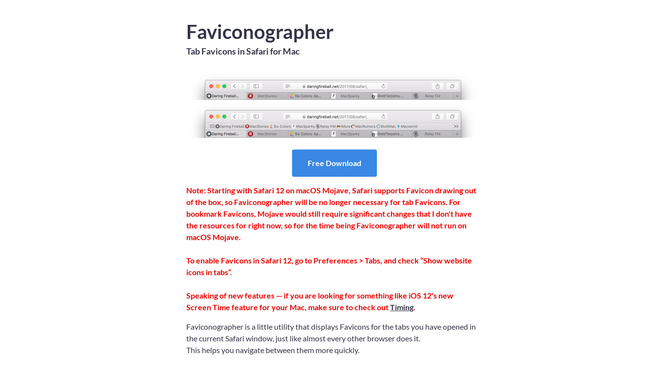 Faviconographer Landing page