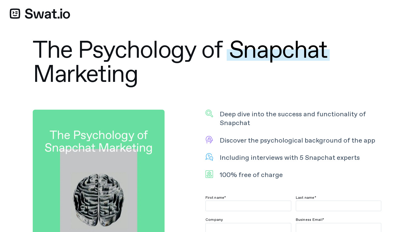The Psychology of Snapchat Marketing Landing page