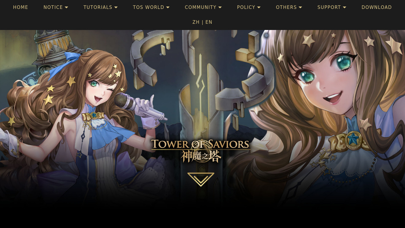 Tower of Saviors Landing page