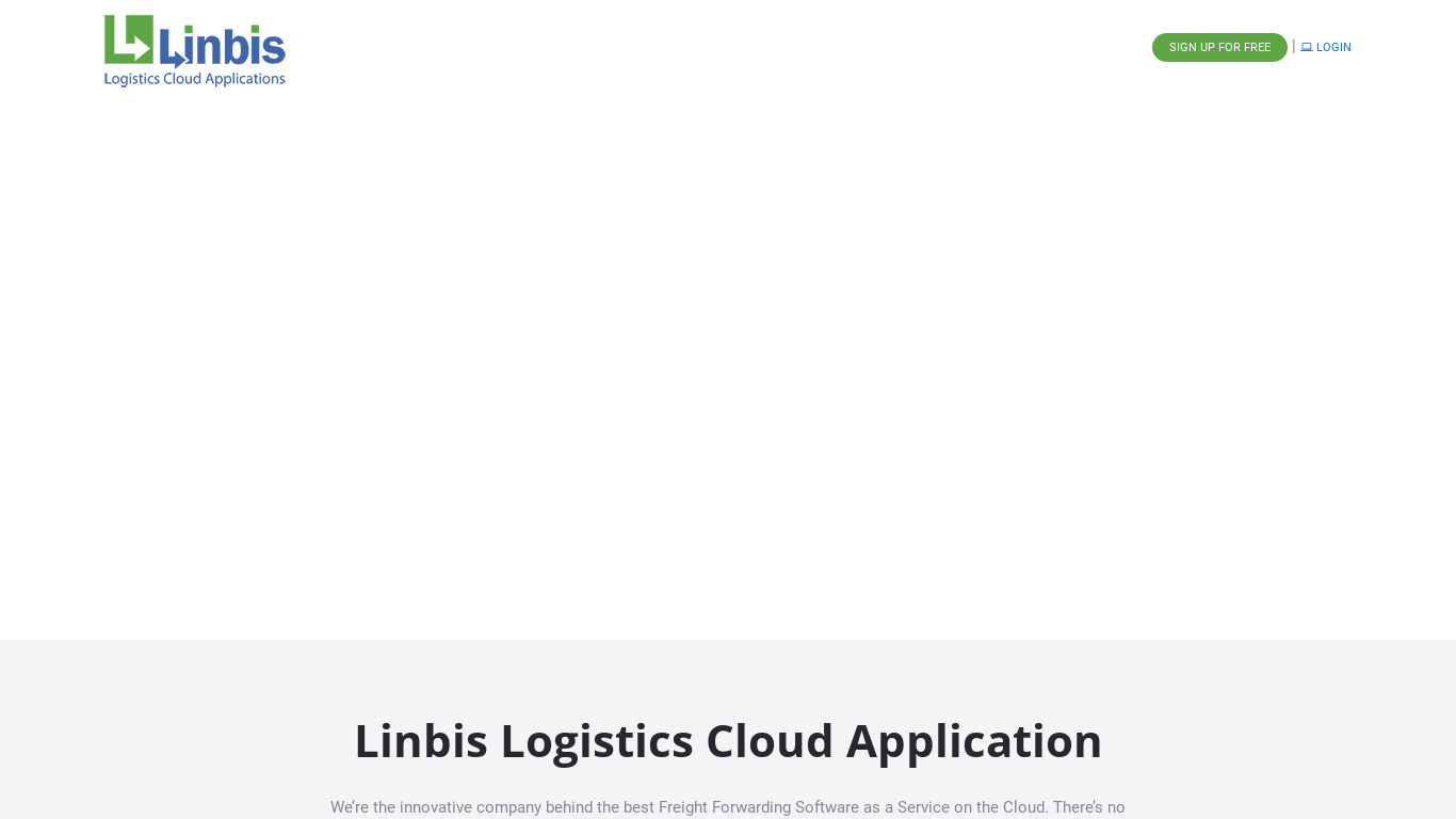 Linbis Logistic Software Landing page
