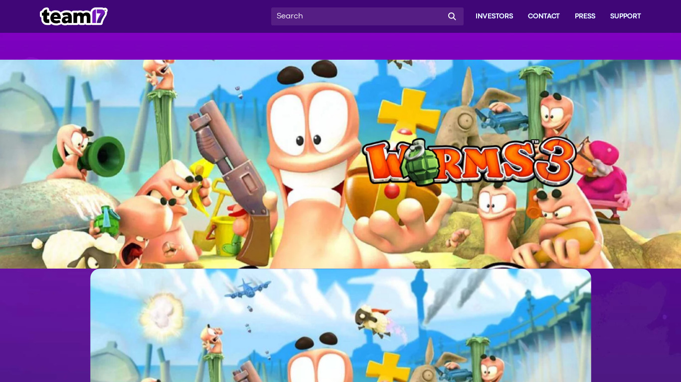 Worms 3 Landing page