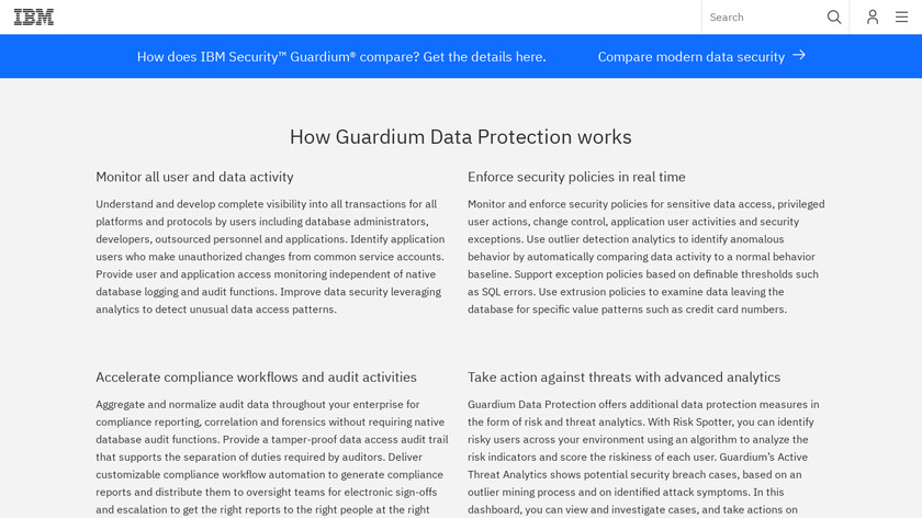 IBM Guardium Data Protection Landing Page