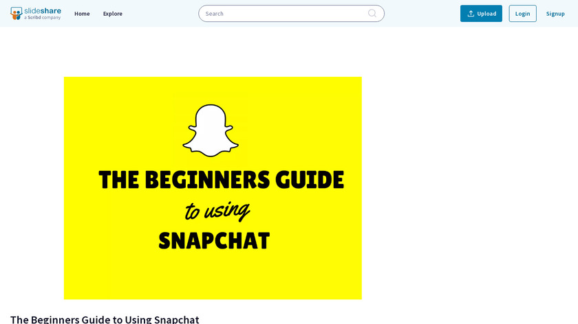 Beginners Guidre to Snapchat (SlideShare) Landing Page