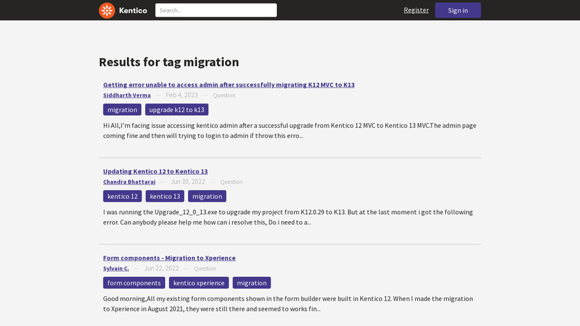 Kentico Implementations and Migrations Landing Page