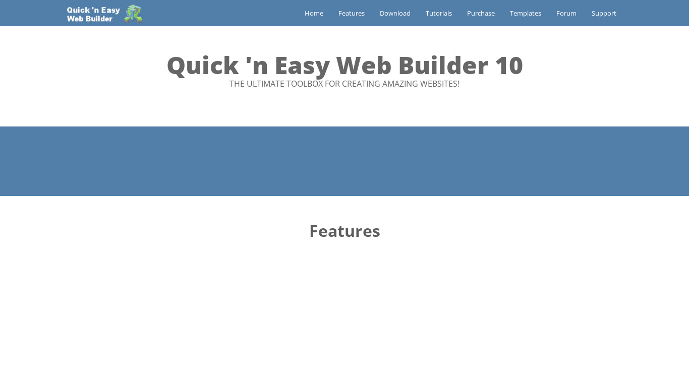 Quick 'n Easy Web Builder Landing page