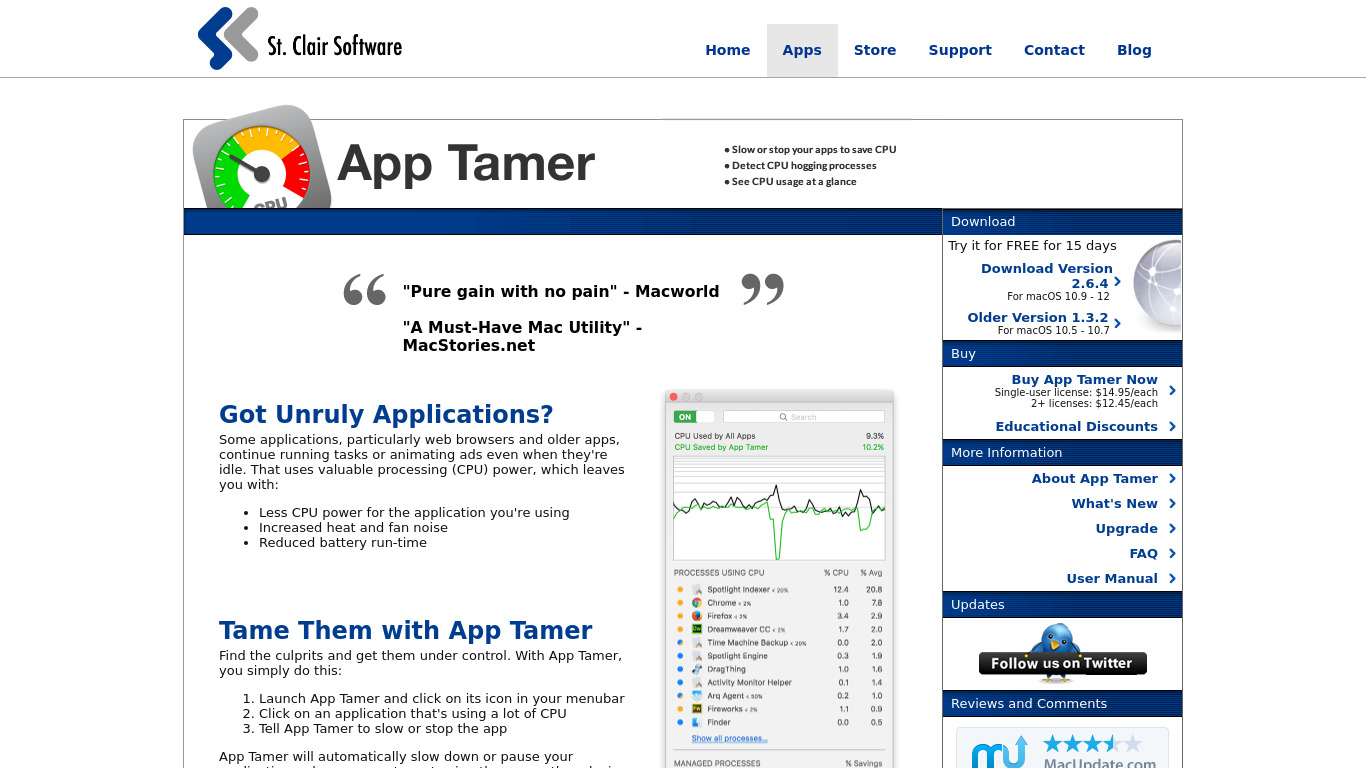 App Tamer Landing page