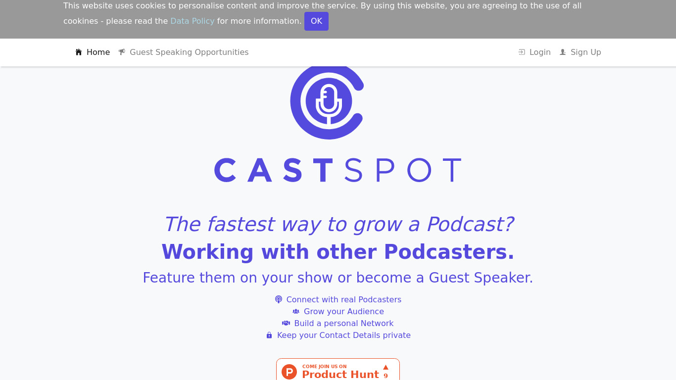 CastSpot Landing page