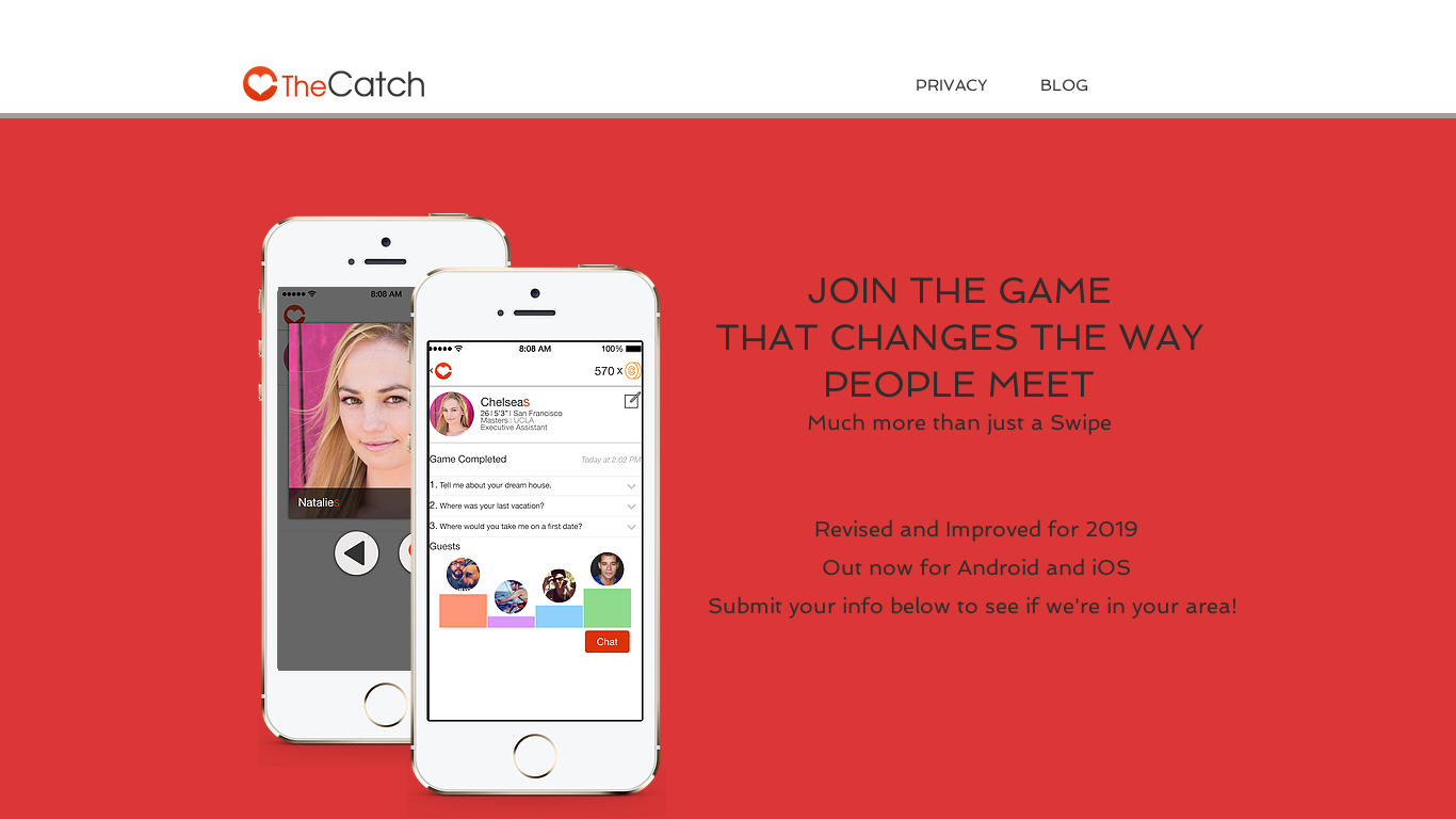 The Catch Landing page