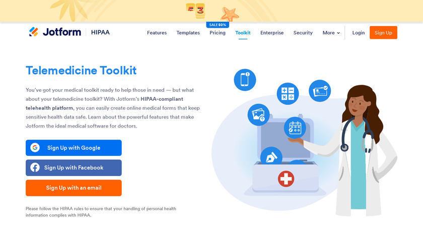 Telemedicine Toolkit by Jotform Landing Page