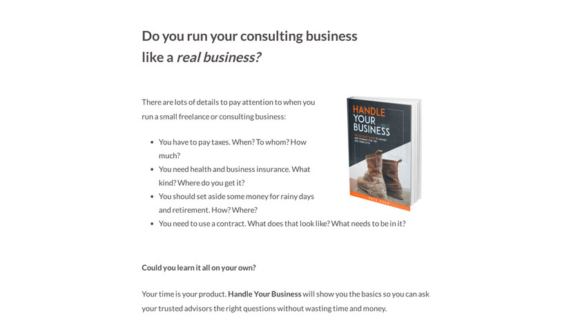 Handle Your Business Landing Page