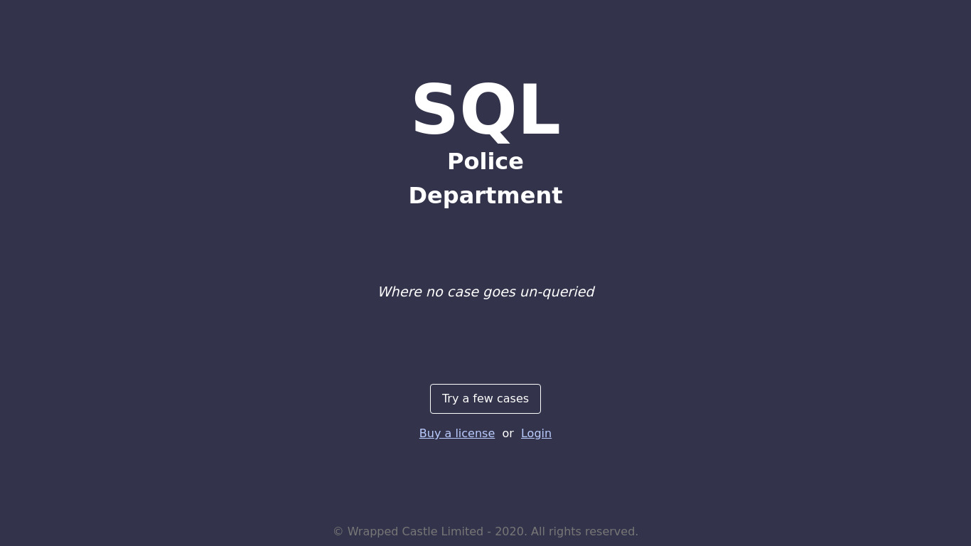 SQL Police Department Landing page