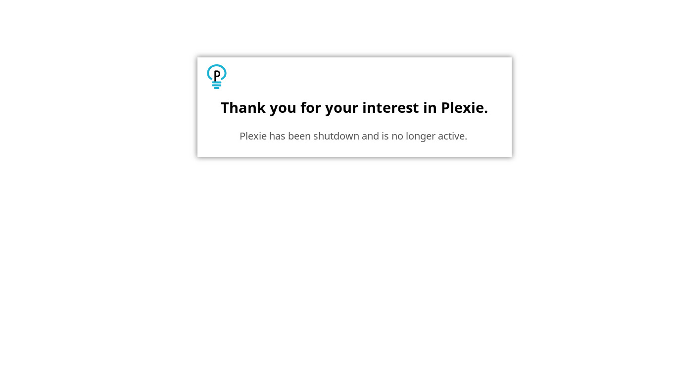 Plexie Landing page