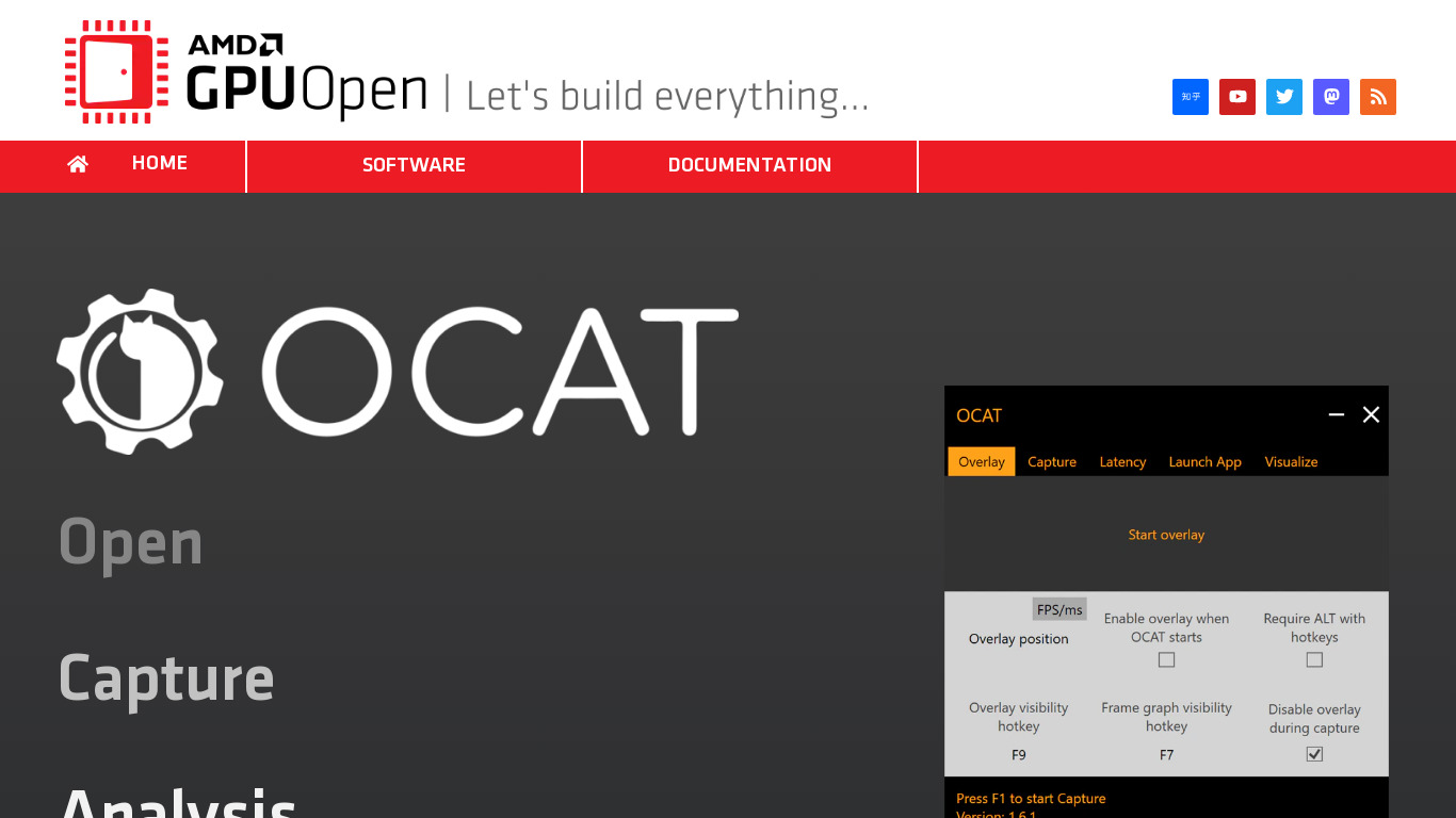 OCAT Landing page