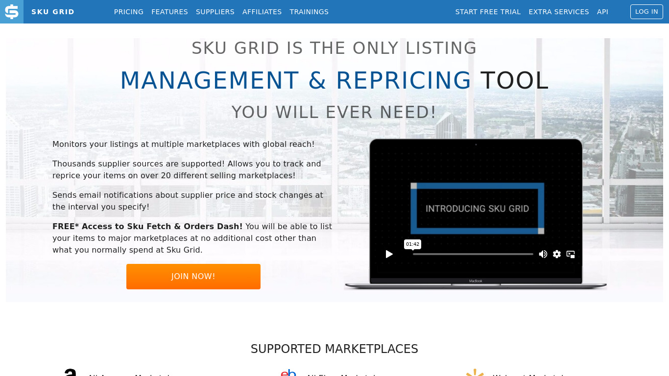 Sku Grid Landing page