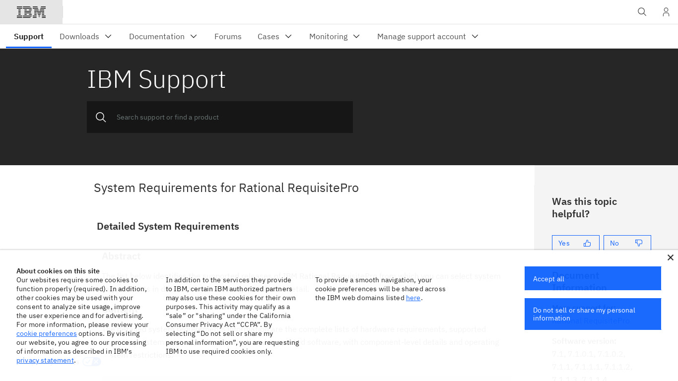 IBM Rational RequisitePro Landing page