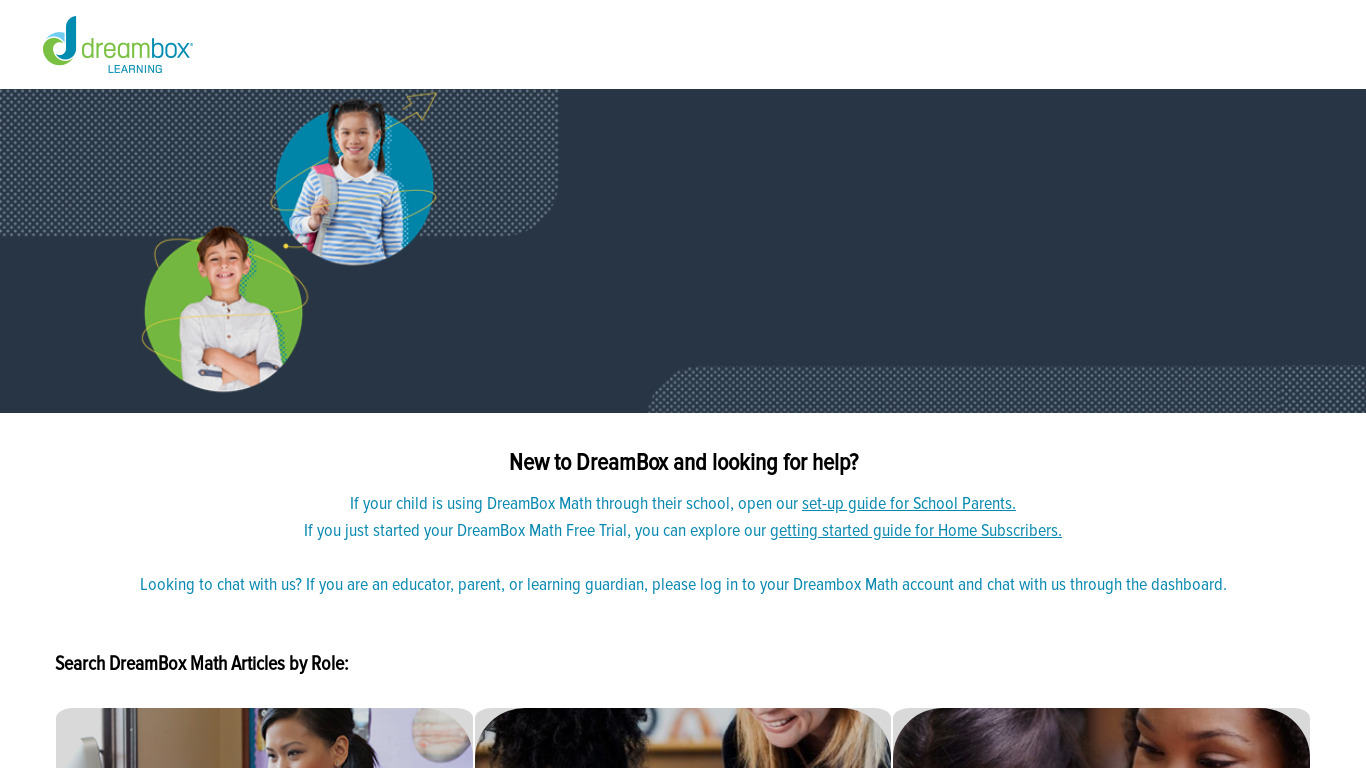 DreamBox Learning Math Landing page