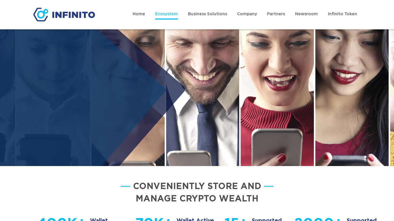 Infinito Wallet Landing page
