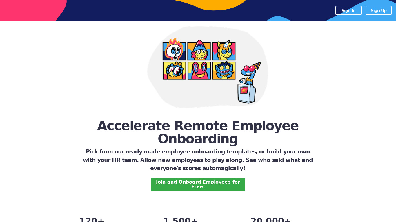 RemoteQuiz Landing page