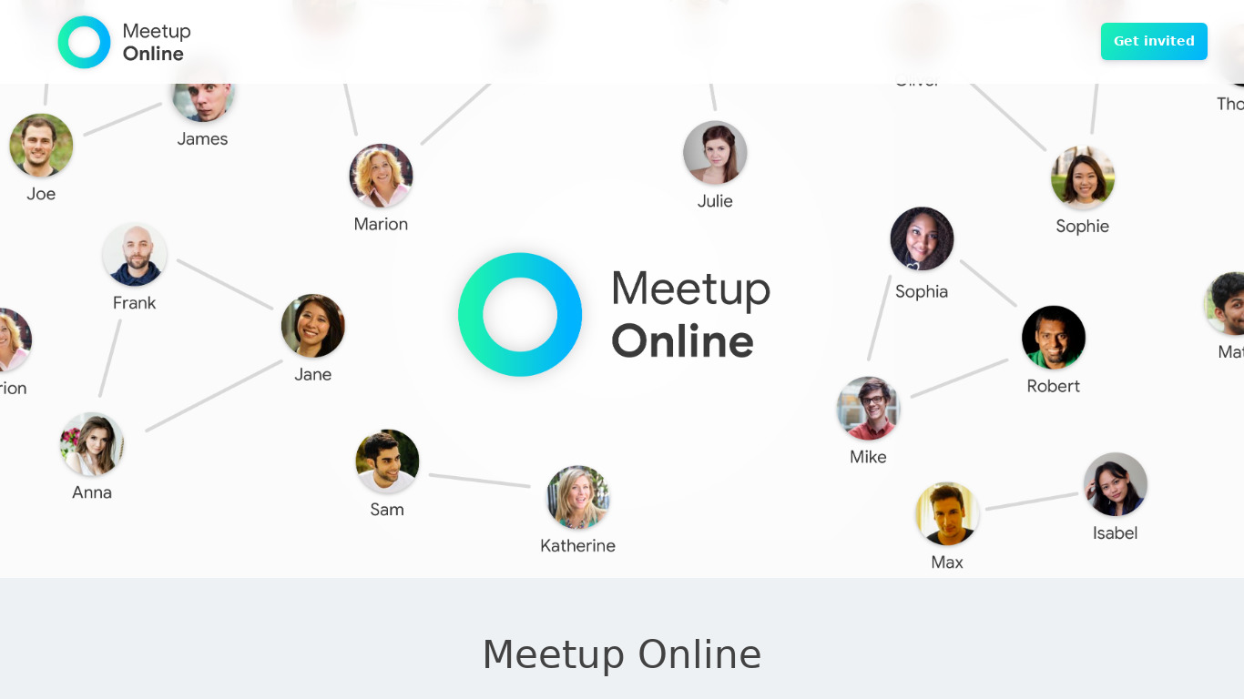 Meetup Online Landing page