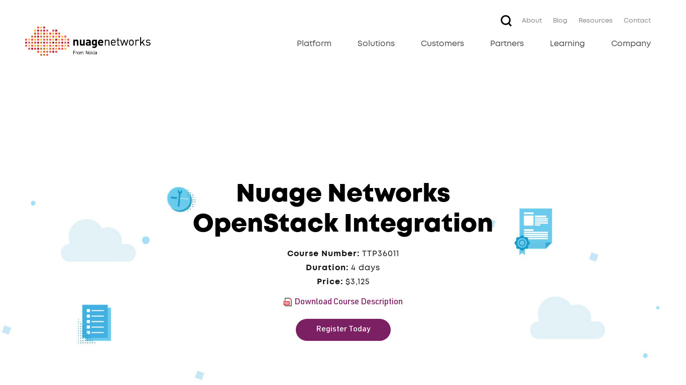 Nuage Networks VSP Integration Landing page
