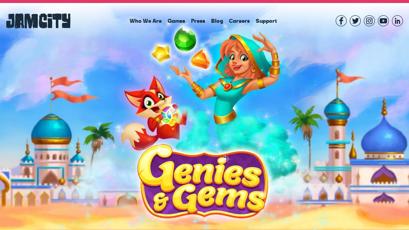 Genies and Gems Landing page