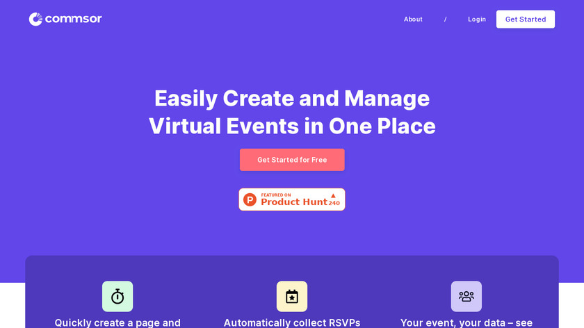 Commsor Virtual Event Management Landing Page