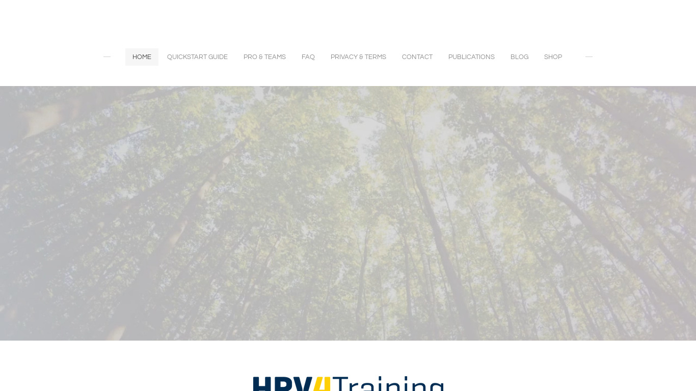 HRV4Training Landing page