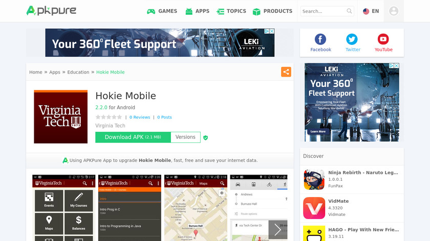 Hokie Mobile Landing Page
