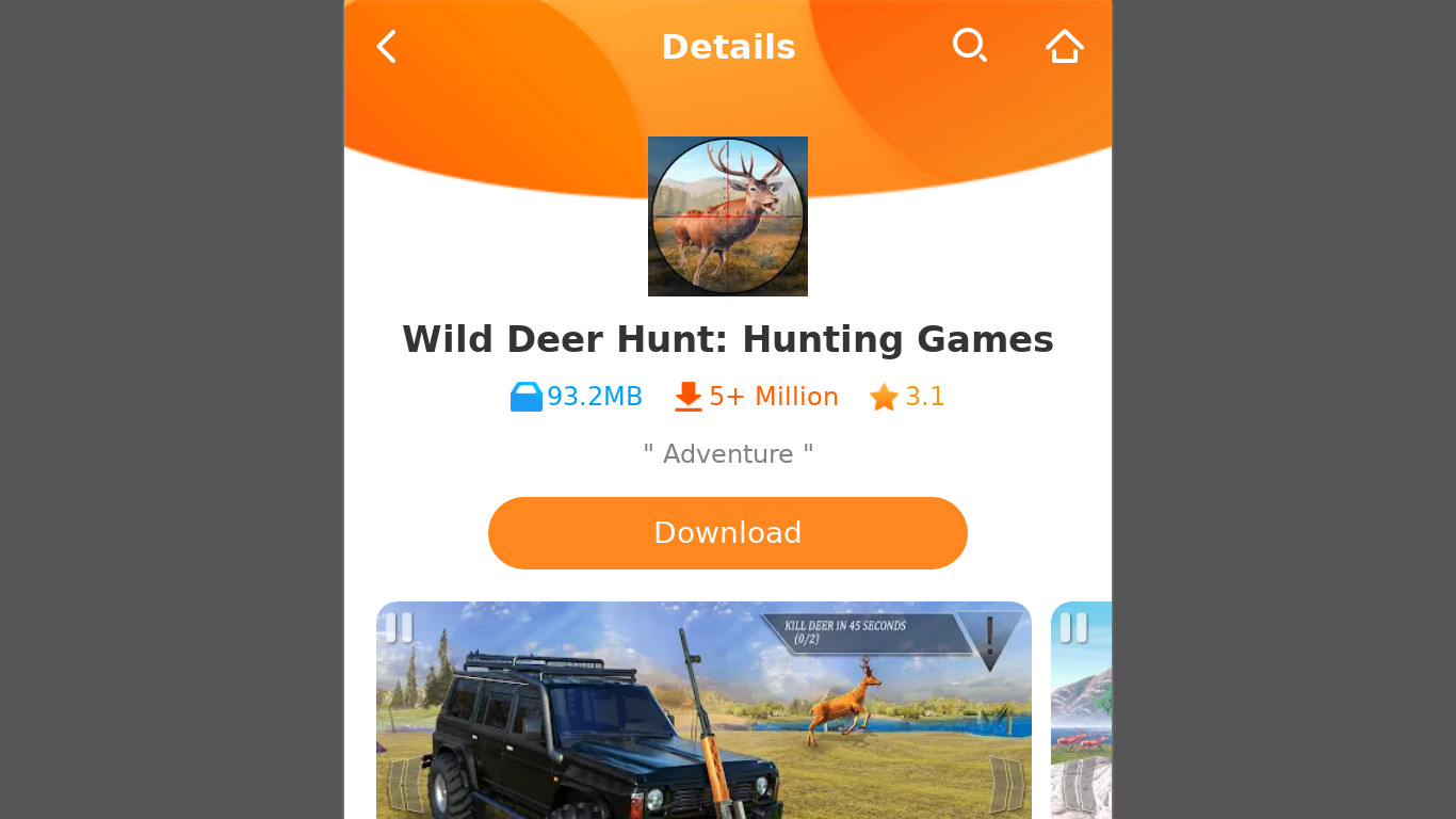 Wild Deer Hunting Jungle Shooter Landing page